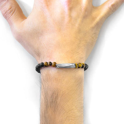 BROWN TIGERS EYE ORINOCO SILVER AND STONE BRACELET - The Clothing LoungeANCHOR & CREW