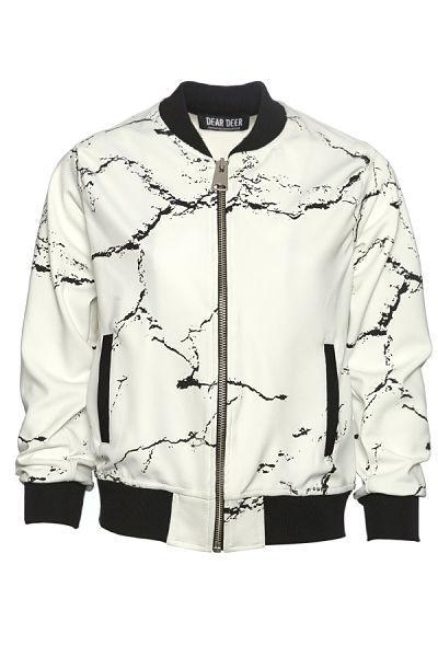 Calcium Carbonate White Bomber Jacket - The Clothing LoungeDear Deer