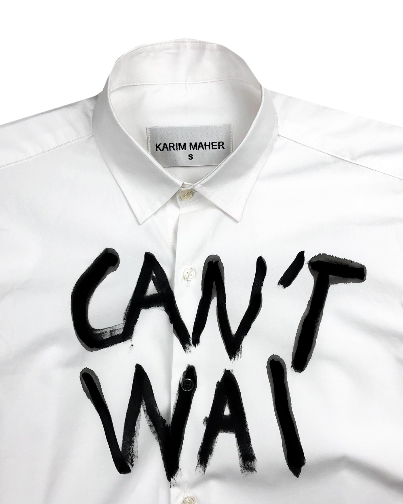 CANT WAIT HAND PAINTED SHIRT - The Clothing LoungeKarim Maher