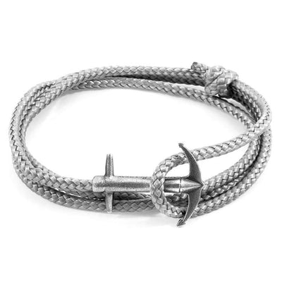 CLASSIC GREY ADMIRAL ANCHOR SILVER AND ROPE BRACELET - The Clothing LoungeANCHOR & CREW