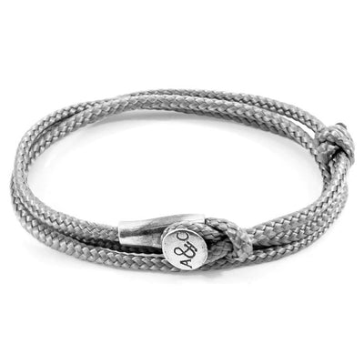 CLASSIC GREY DUNDEE SILVER AND ROPE BRACELET - The Clothing LoungeANCHOR & CREW