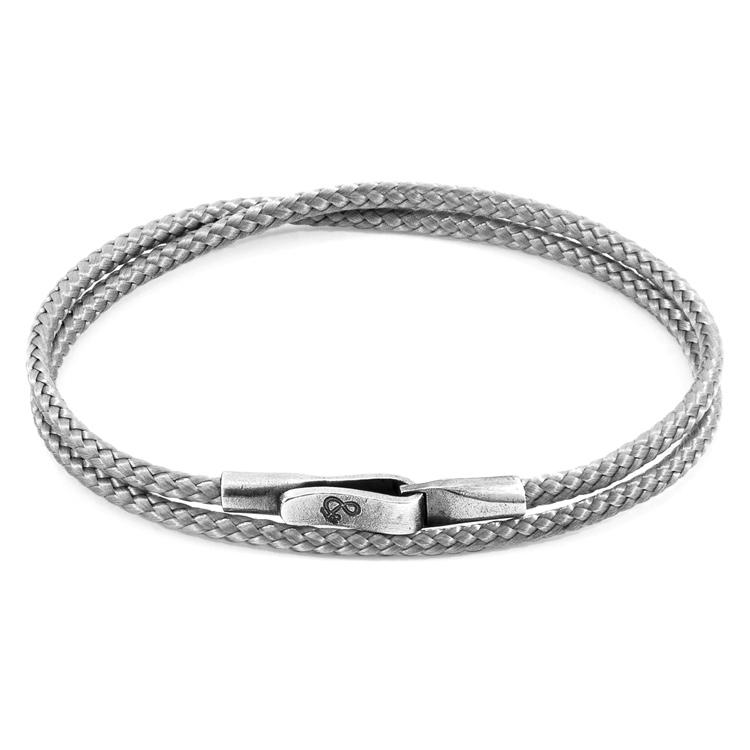 CLASSIC GREY LIVERPOOL SILVER AND ROPE BRACELET - The Clothing LoungeANCHOR & CREW