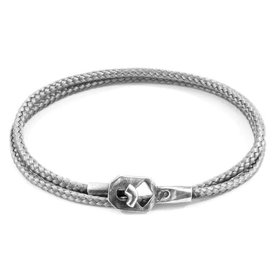 CLASSIC GREY TENBY SILVER AND ROPE BRACELET - The Clothing LoungeANCHOR & CREW