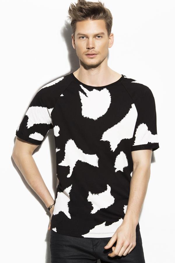 Cow Print Black T-Shirt - Deer Dear - The Clothing LoungeDear Deer