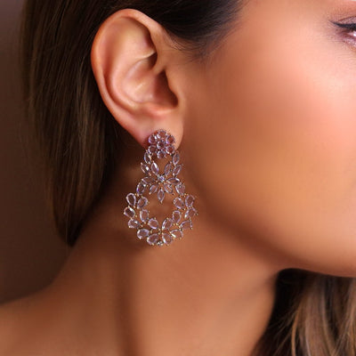 Elegance Silver & Rose Gold Statement Earrings - The Clothing LoungeSATORI ACCESSORIES