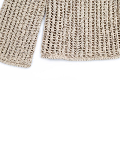 LEILA Open-knit sweater beige