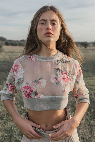 Flower Crop Top - The Clothing LoungeNOPIN