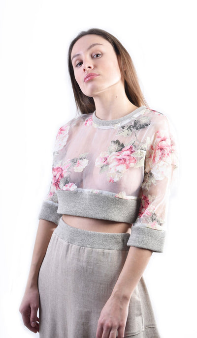 Flower Crop Top - The Clothing LoungeNOPIN