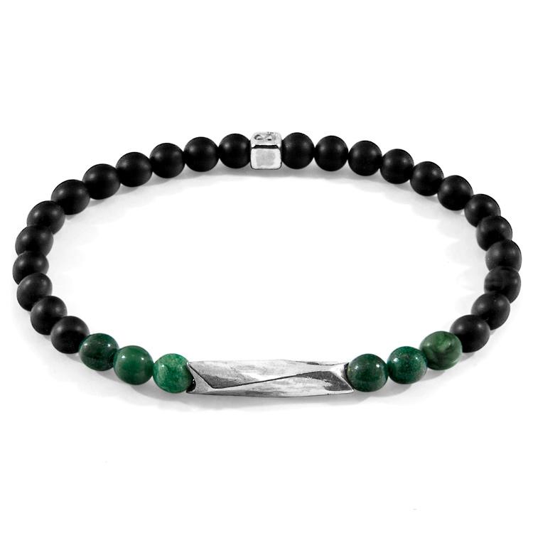 GREEN JADE ORINOCO SILVER AND STONE BRACELET - The Clothing LoungeANCHOR & CREW