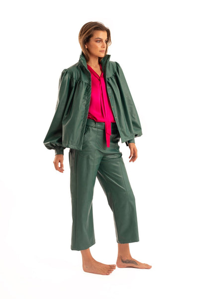 Green Nappa Balone Coat - NOPIN - The Clothing LoungeNOPIN