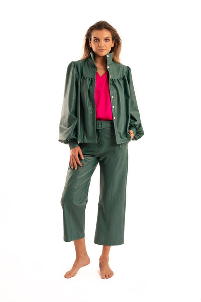 Green Nappa Balone Coat - NOPIN - The Clothing LoungeNOPIN