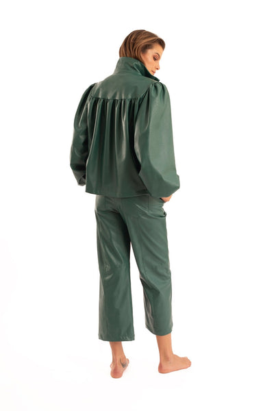 Green Nappa Balone Coat - NOPIN - The Clothing LoungeNOPIN