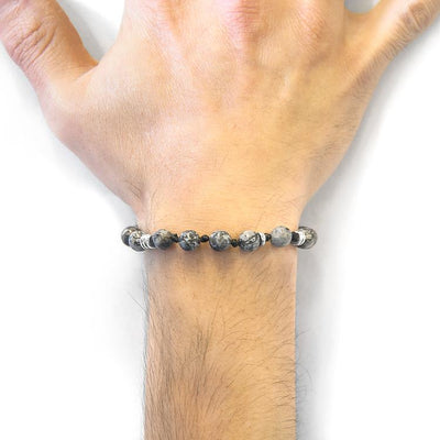 GREY JASPER AGAYA SILVER AND STONE BEADED MACRAME BRACELET - The Clothing LoungeANCHOR & CREW