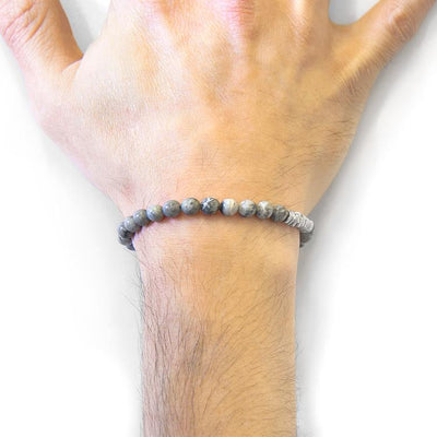 GREY JASPER ATRATO SILVER AND STONE BRACELET - The Clothing LoungeANCHOR & CREW