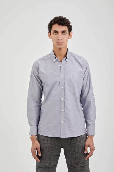 Grey Button Down Oxford Shirt