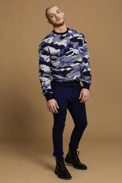 Hawk Blue Camo Print Sweatshirt - The Clothing LoungeDear Deer