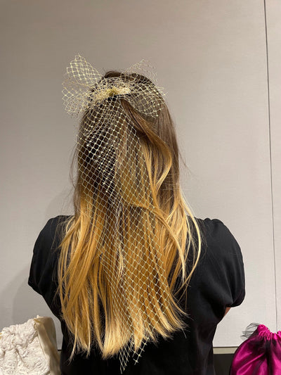 Couture Gold mesh hair clip
