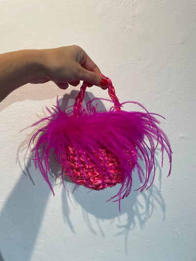 Mini crochet feather bag