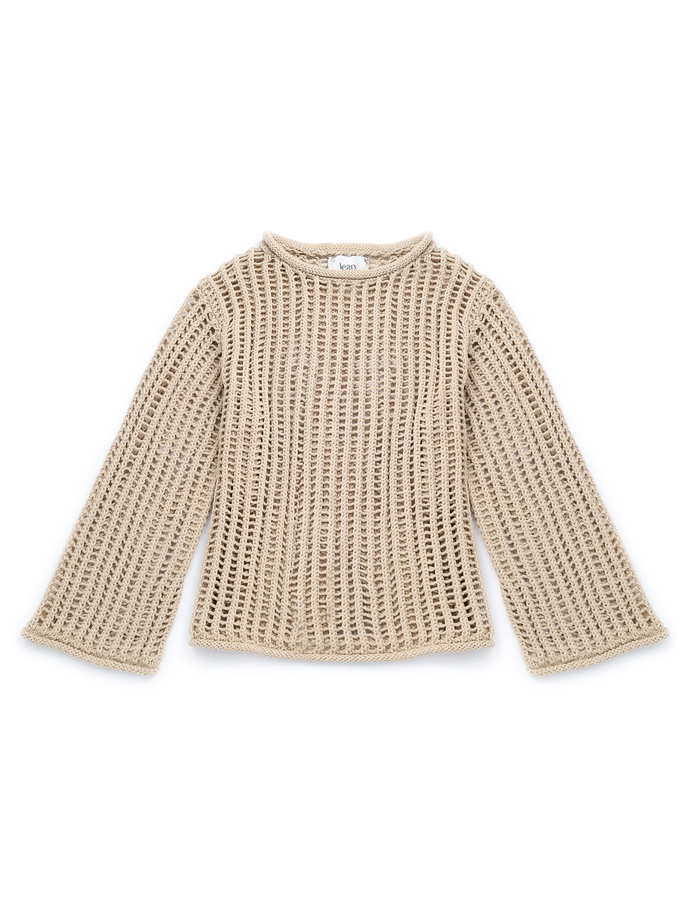 LEILA Open-knit sweater beige