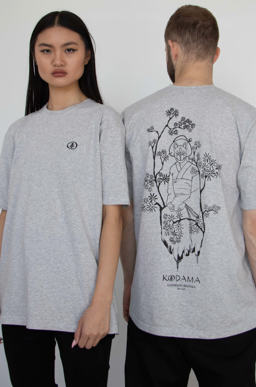 Urban Nature Unisex T-shirt in Grey Marle - Kodama Apparel - The Clothing Lounge