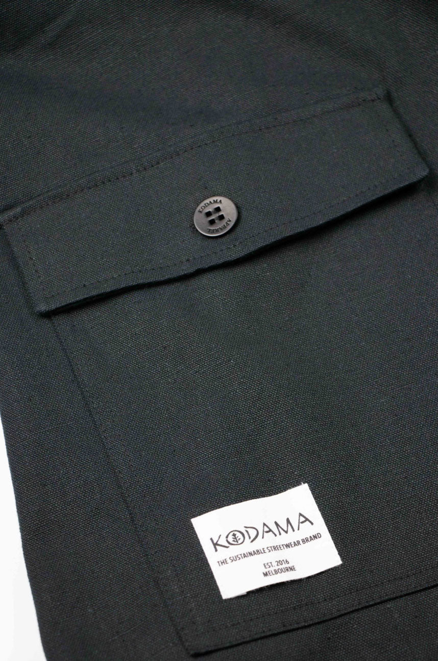 Black Urban Nature Unisex Overcoat - Kodama Apparel - The Clothing Lounge
