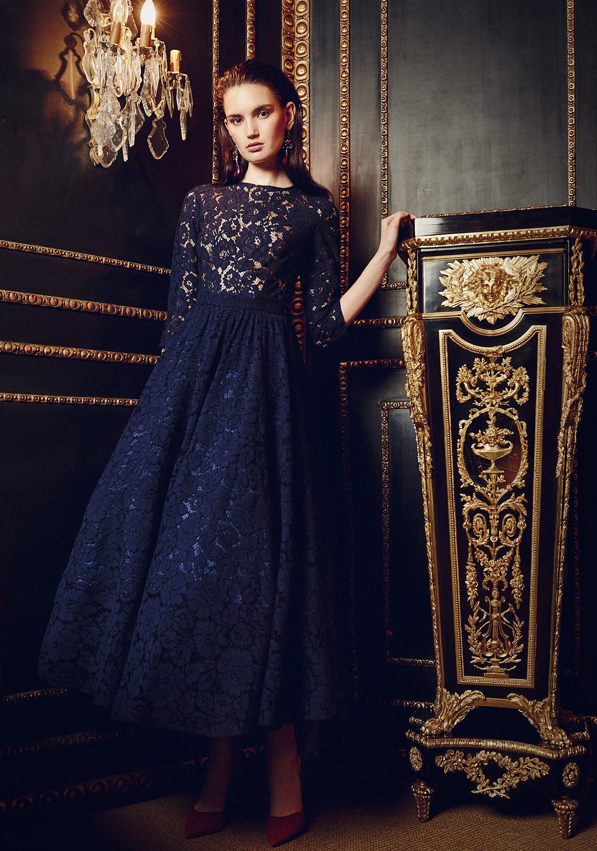 Lace dress "Vicktoria" Blue - The Clothing Lounge MATSOUR'I