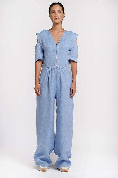 Light blue hemp jumpsuit - The Clothing LoungeTrame di Stile