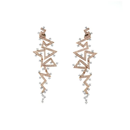 Linear Rose Gold Statement Earrings - The Clothing LoungeSATORI ACCESSORIES
