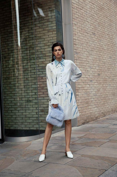 Marbled Button Up Dress - The Clothing LoungeEdward Mongzar