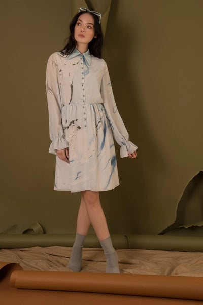 Marbled Button Up Dress - The Clothing LoungeEdward Mongzar