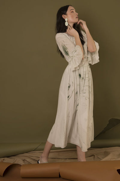 Marbled Gather Dress - The Clothing LoungeEdward Mongzar