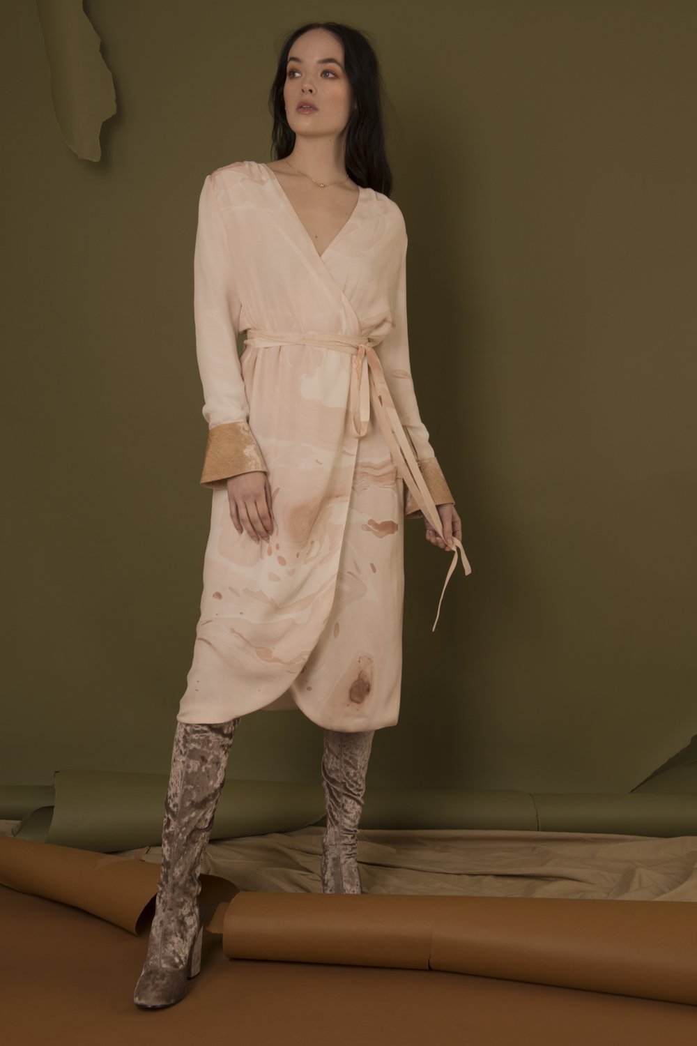 Marbled Wrap Around Dress - The Clothing LoungeEdward Mongzar