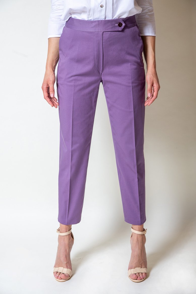 Mauve Cotton Trousers - The Clothing LoungeModa De La Maria