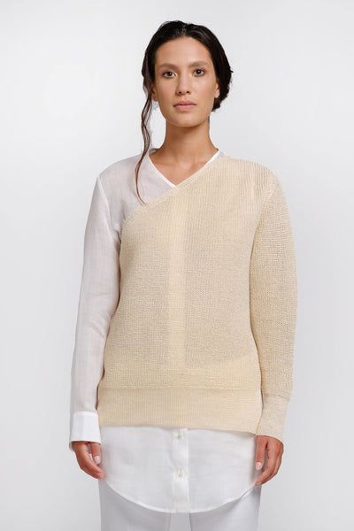 Natural hemp sweater shirt - The Clothing LoungeTrame di Stile
