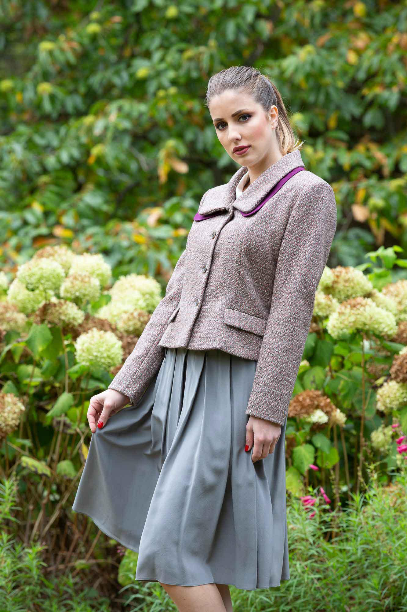 Organic tweed wool granite Jacket - The Clothing LoungeModa De La Maria