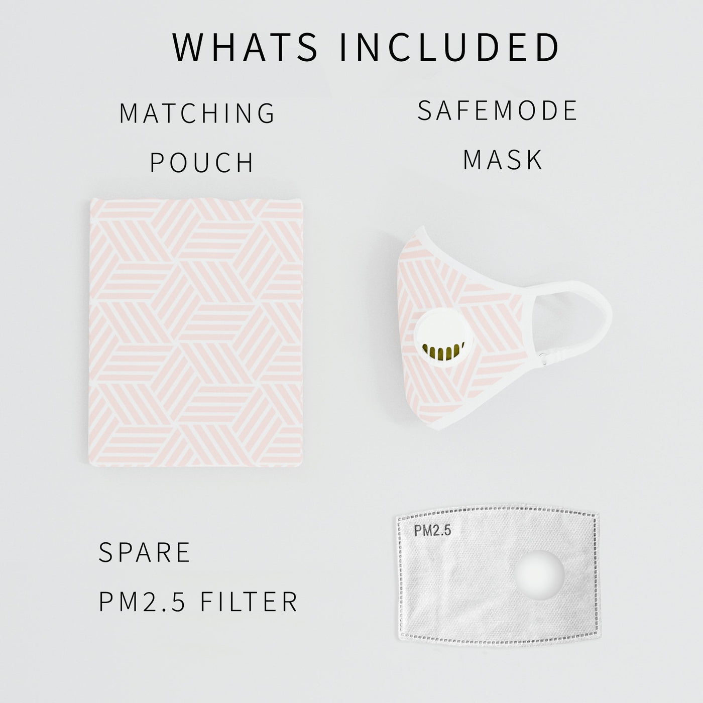 Pink Lines Print Face Mask - The Clothing LoungeWIINO