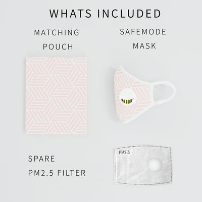 Pink Lines Print Face Mask - The Clothing LoungeWIINO