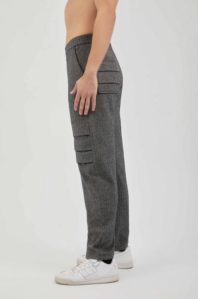 Pleated Chevron Trousers