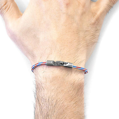 PROJECT-RWB RED WHITE AND BLUE TALBOT SILVER AND ROPE BRACELET - The Clothing LoungeANCHOR & CREW