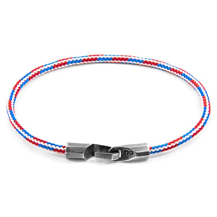 PROJECT-RWB RED WHITE AND BLUE TALBOT SILVER AND ROPE BRACELET - The Clothing LoungeANCHOR & CREW