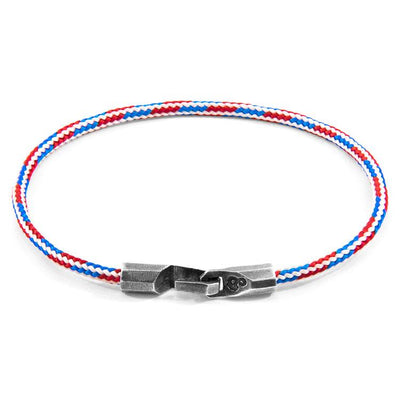 PROJECT-RWB RED WHITE AND BLUE TALBOT SILVER AND ROPE BRACELET - The Clothing LoungeANCHOR & CREW
