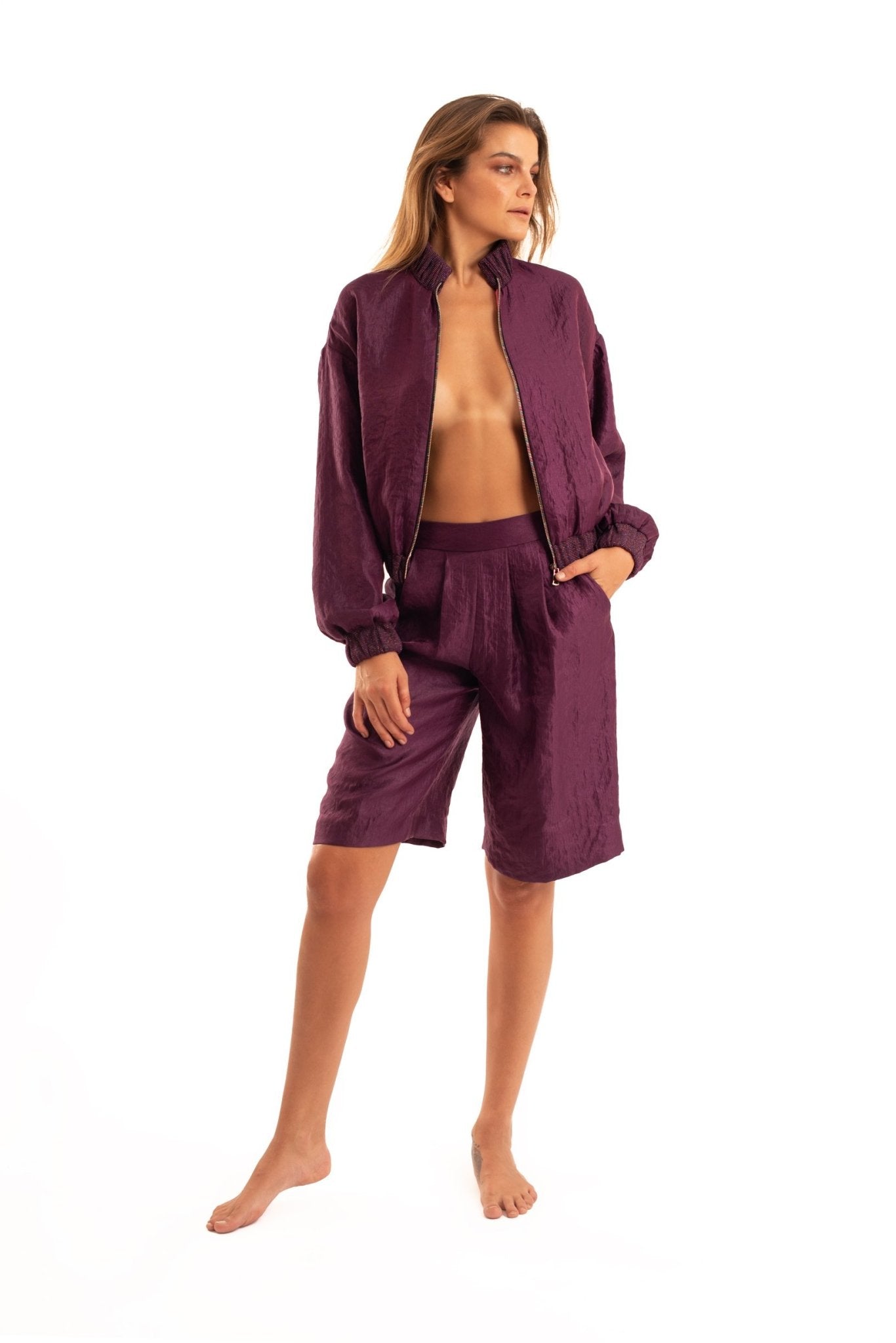 Purple Bomber Jacket - The Clothing LoungeNOPIN