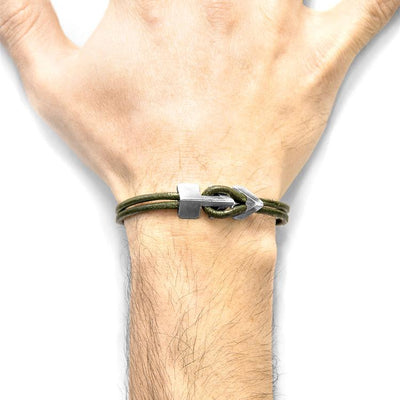 RACING GREEN BRIXHAM SILVER AND ROUND LEATHER BRACELET - The Clothing LoungeANCHOR & CREW