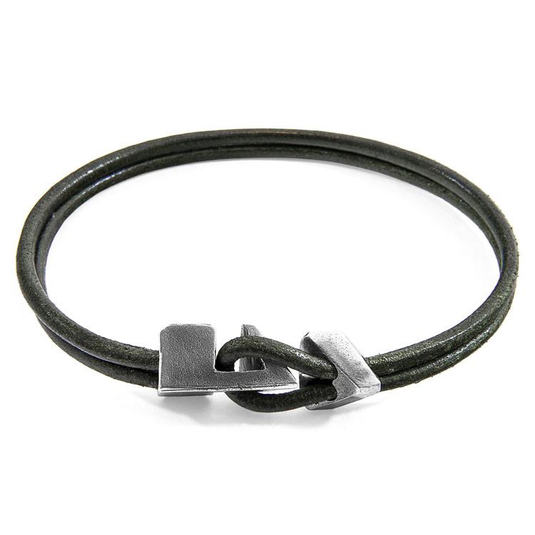 RACING GREEN BRIXHAM SILVER AND ROUND LEATHER BRACELET - The Clothing LoungeANCHOR & CREW