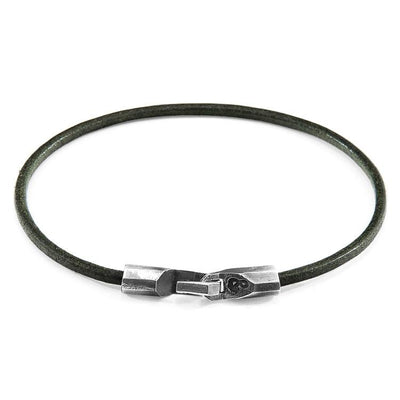 RACING GREEN TALBOT SILVER AND ROUND LEATHER BRACELET - The Clothing LoungeANCHOR & CREW