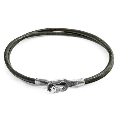 RACING GREEN TENBY SILVER AND ROUND LEATHER BRACELET - The Clothing LoungeANCHOR & CREW