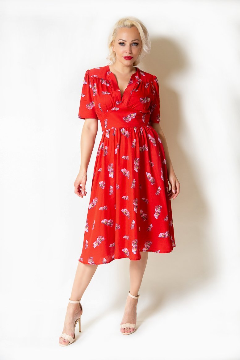 Red Cotton Dress - The Clothing LoungeModa De La Maria