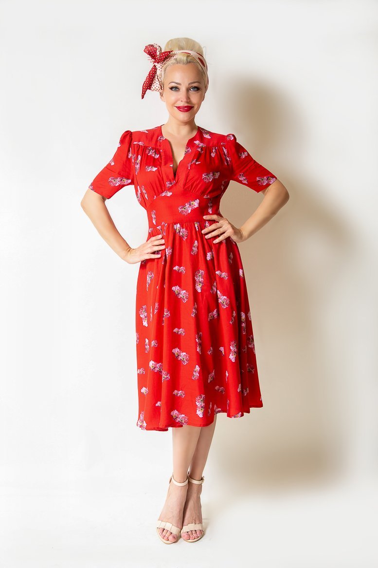 Red Cotton Dress - The Clothing LoungeModa De La Maria