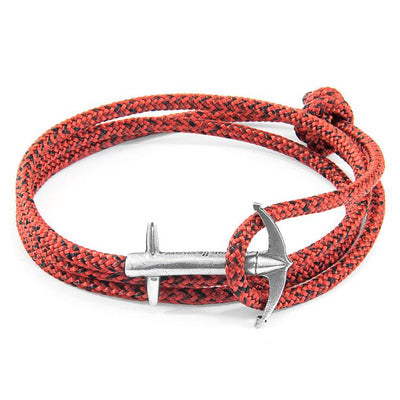 RED NOIR ADMIRAL ANCHOR SILVER AND ROPE BRACELET - The Clothing LoungeANCHOR & CREW