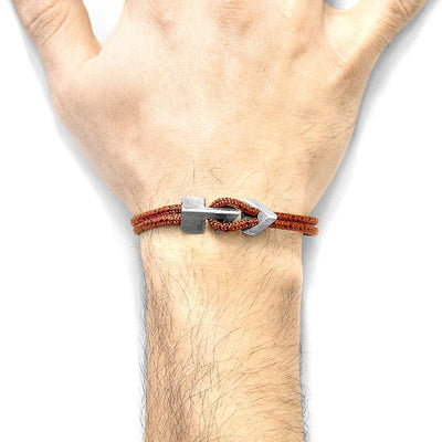 RED NOIR BRIXHAM SILVER AND ROPE BRACELET - The Clothing LoungeANCHOR & CREW